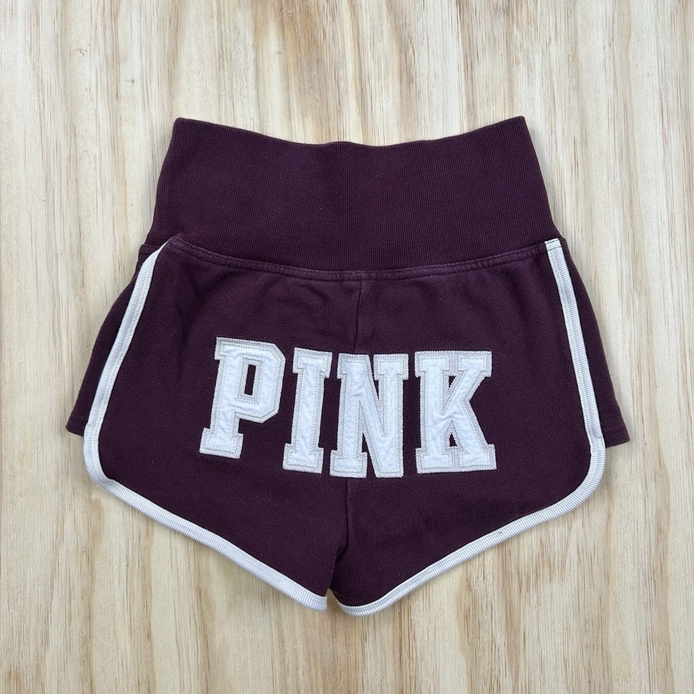 VICTORIA'S SECRET PINK Campus Terry Foldover Shorts Wild Rose FITS XS
